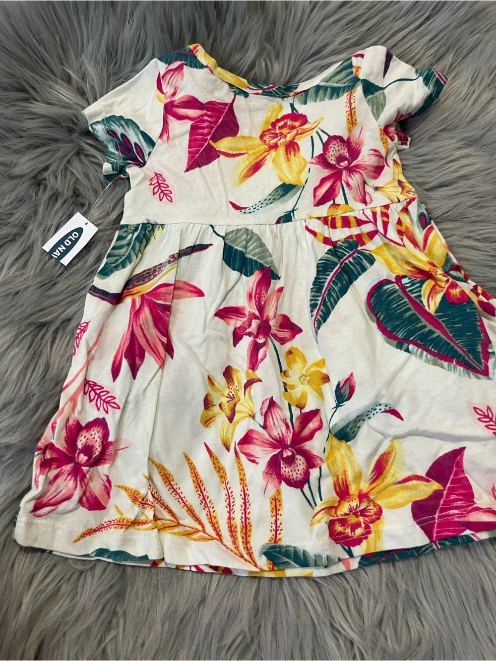 Old Navy Tropical Floral Baby Girl Dress 12-18 Months Cotton Item #2776